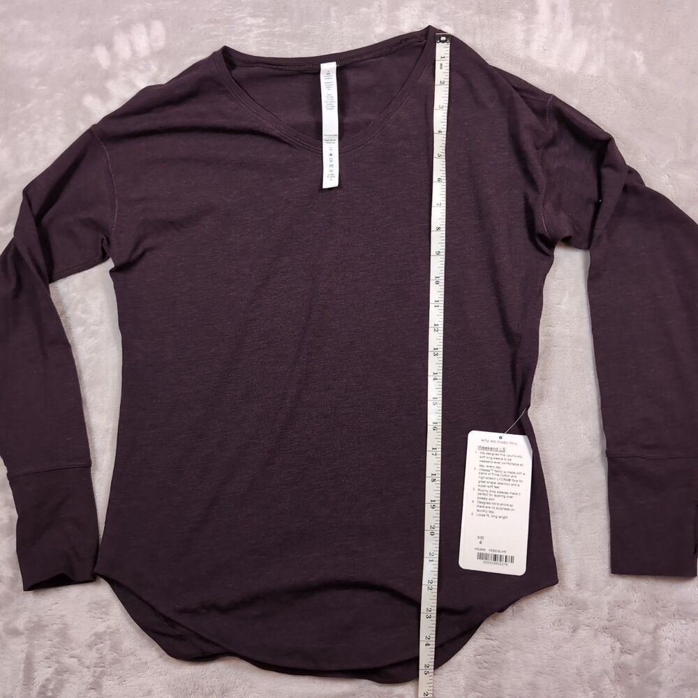 Lululemon Weekend Long Sleeve Tee Womens 4 Purple NWT New Summer Lightweight - Picture 4 of 12